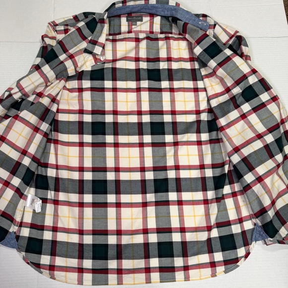 L.L. Bean Signature Stretch Woven Plaid Shirt, Men’s Large, Black/Red - Picture 7 of 9